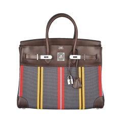 HERMES BIRKIN BAG 35CM EVERCALF & STRIPE LOVE THIS COMBO!