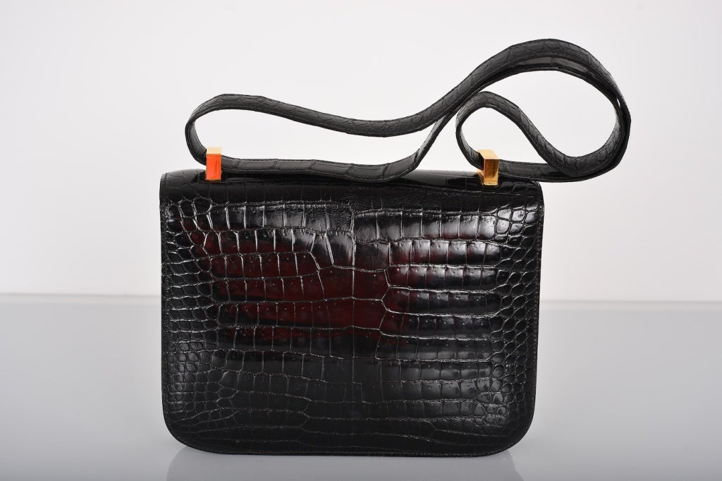 MUSTHAVE HERMES CONSTANCE BAG CROCODILE BLACK WITH GOLD 23CM 3