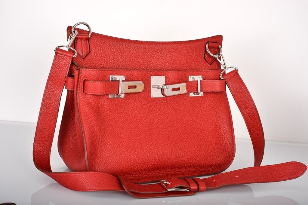 HERMES BIRKIN BAG ROUGE GARANCE JYPSIERE GYPSY 34cm MESSENGER at ...