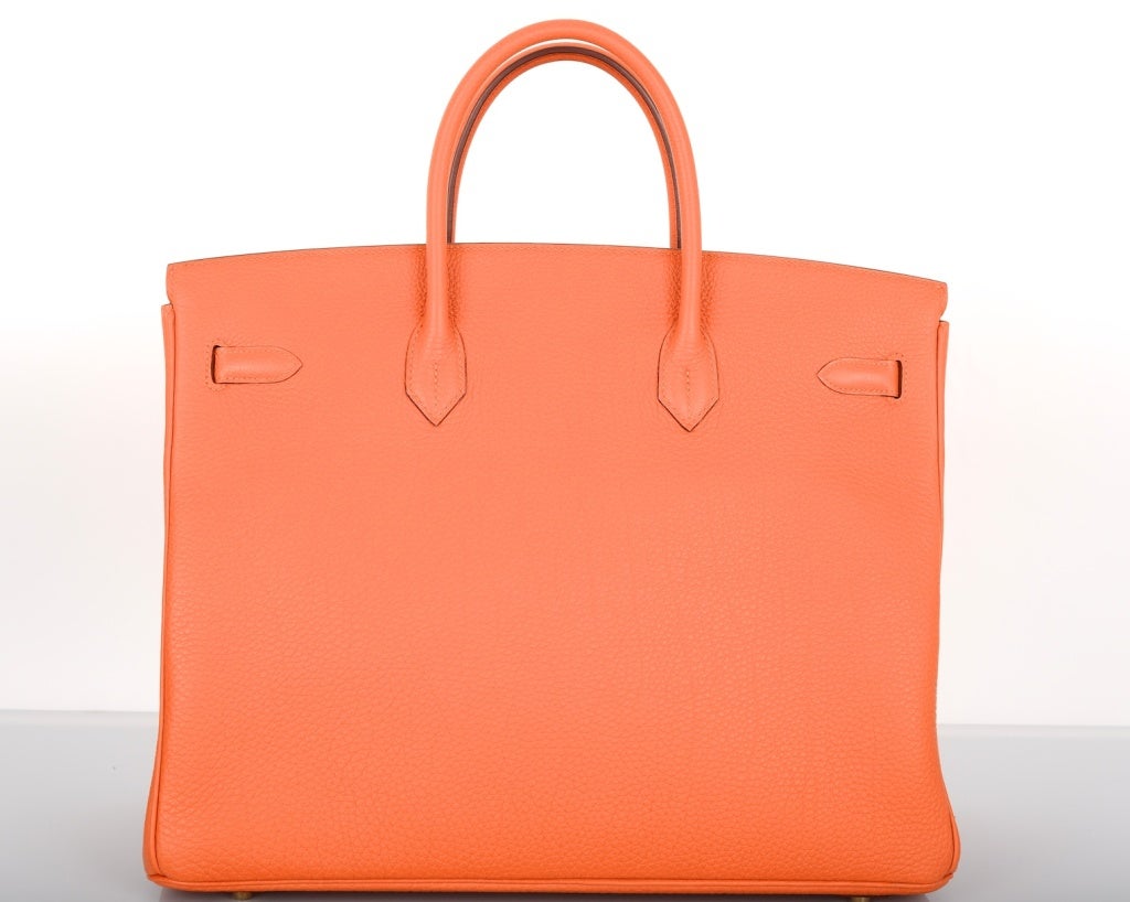 STUNNING! HERMES BIRKIN BAG 40CM HOT ORANGE 40CM GHW 2