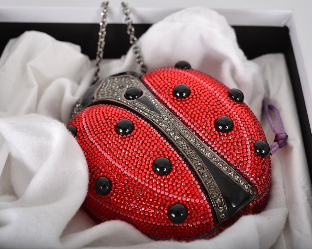 JUDITH LEIBER LADY BUG MINAUDIERE HANDBAG GOOD LUCK 2