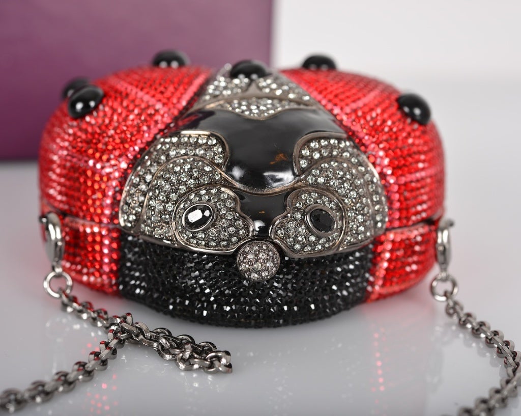 JUDITH LEIBER LADY BUG MINAUDIERE HANDBAG GOOD LUCK 4