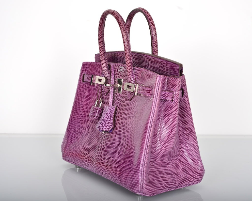 Women's Hermès Violet Lizard 25cm Birkin Bag Palladium Hardware