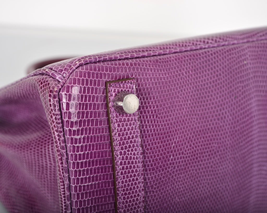 Hermès Violet Lizard 25cm Birkin Bag Palladium Hardware 1