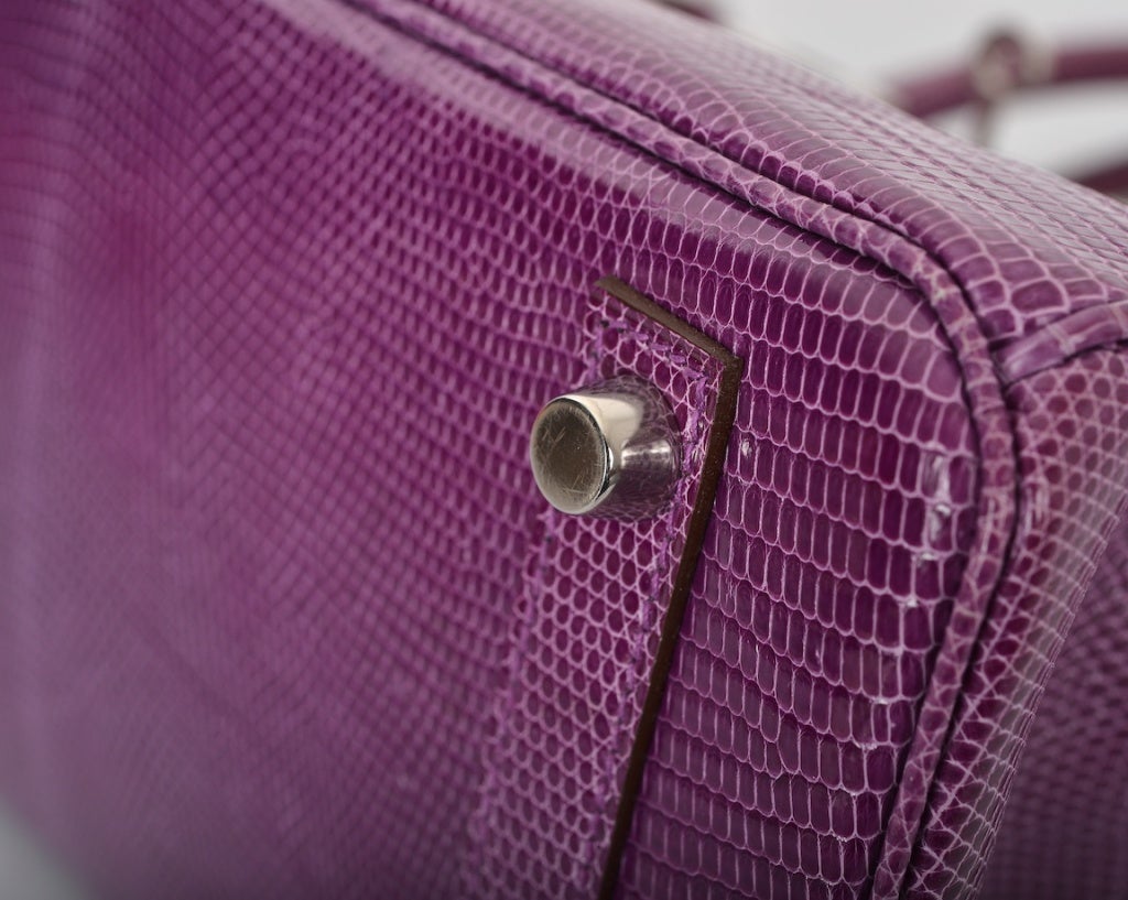 Hermès Violet Lizard 25cm Birkin Bag Palladium Hardware 2