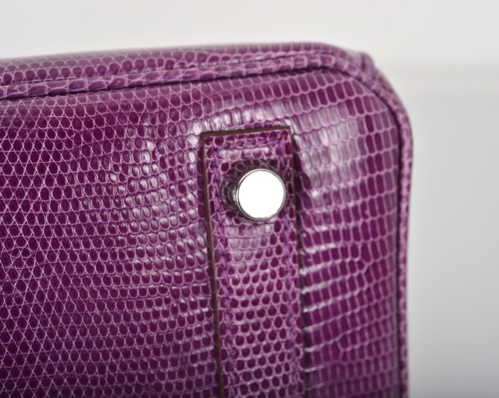 Hermès Violet Lizard 25cm Birkin Bag Palladium Hardware 5
