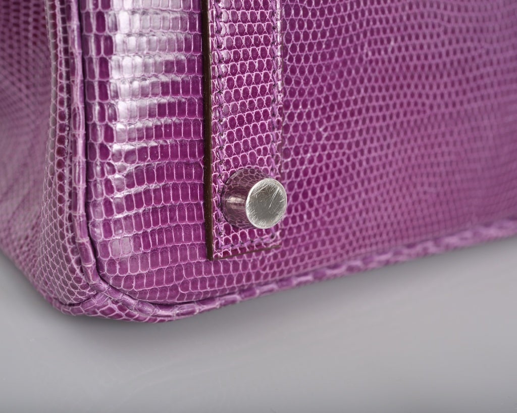 Hermès Violet Lizard 25cm Birkin Bag Palladium Hardware 6