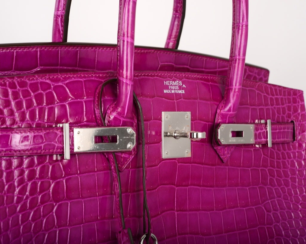 Hermes Birkin Bag 35Cm Porosus Crocodile Rose Scheherazade JaneFinds 1