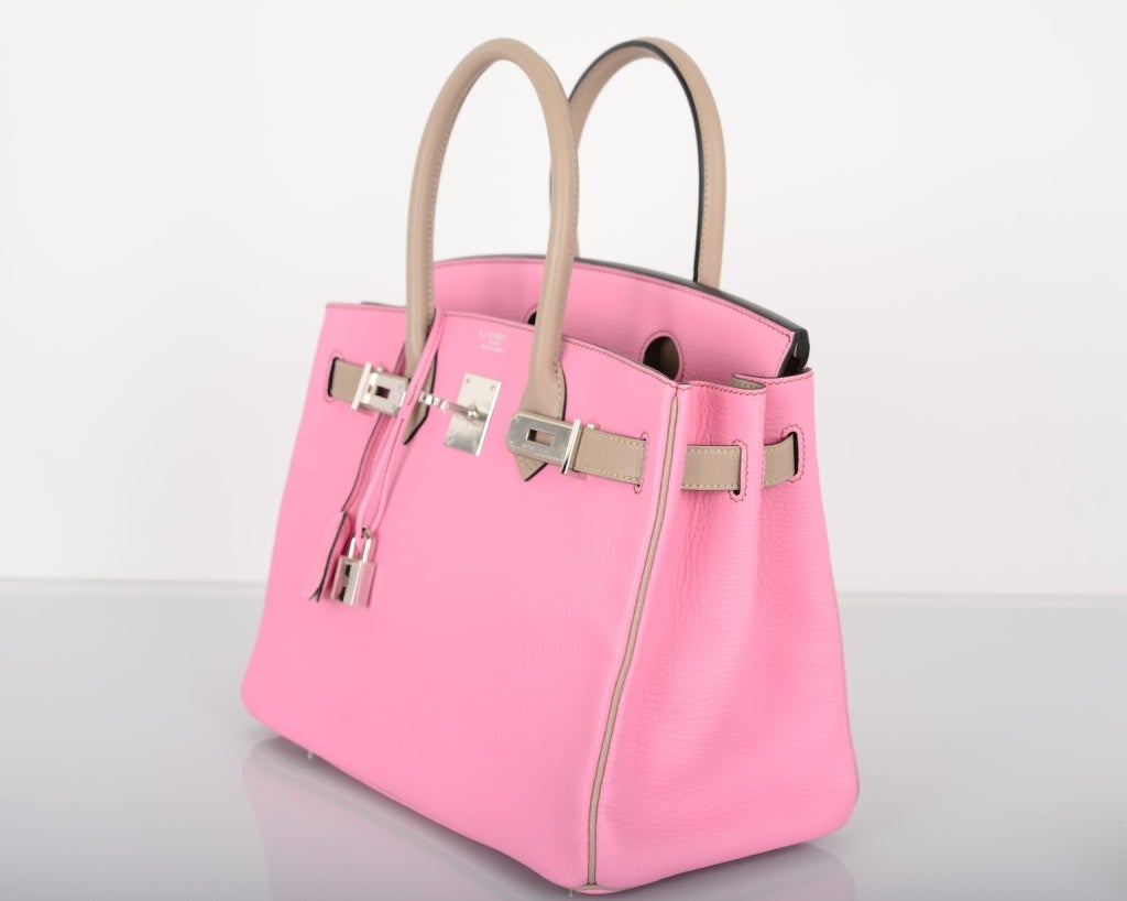 SPECIAL ORDER HERMES BIRKIN BAG 30cm BUBBLEGUM PINK & GRIS T CHE 3