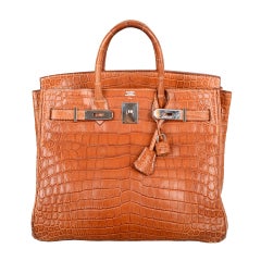 Hermes Birkin 30 nilo crocodile brown bordeaux bag For Sale at 1stDibs