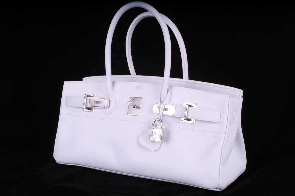 Women's Hermes Birkin Bag Jpg Shoulder White 42Cm Epsom Pl JaneFinds