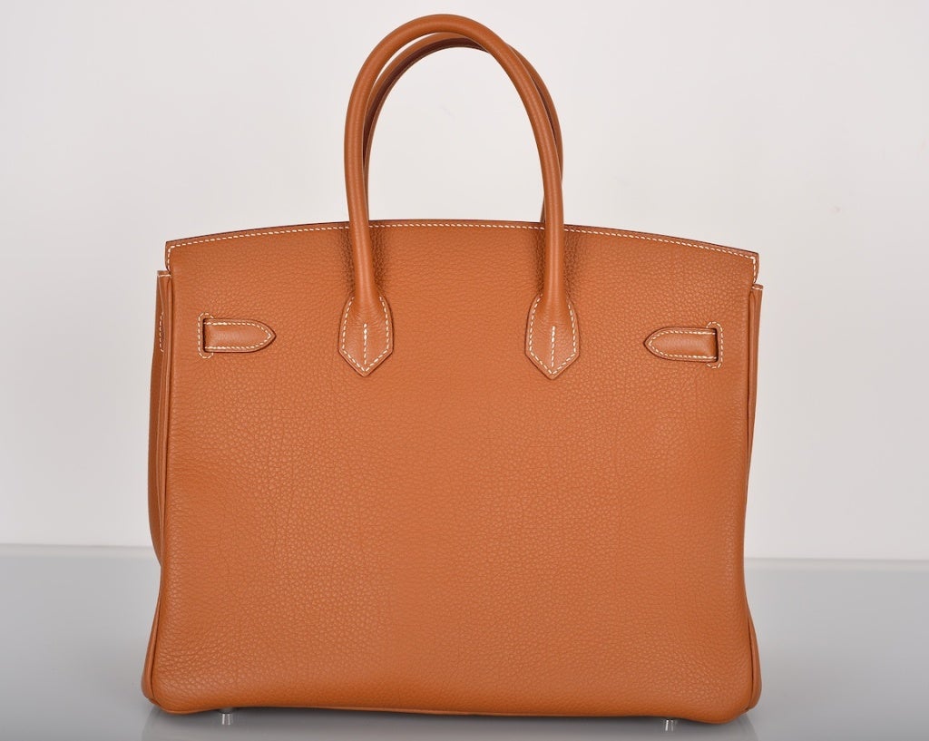 Forever Staple Hermes Birkin Bag 35 Cm Gold With Palladium HW In New Condition For Sale In NYC Tri-State/Miami, NY