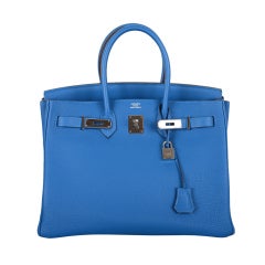 WOW HERMES BIRKIN BAG 35CM MYKONOS TOGO W PALLADIUM