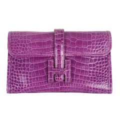 HERMES JIGE CLUTCH PM CROCODILE VIOLET INCREDIBLE!