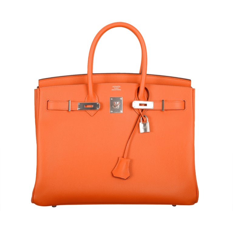 HERMES BIRKIN BAG ORANGE CLASSIC GORGEOUS EPSOM LEATHER JaneFinds