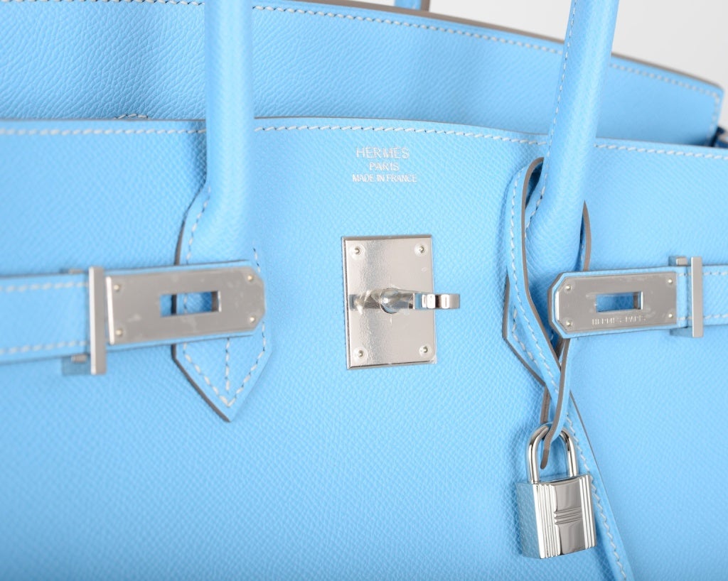 SPECTACULAR HERMES BIRKIN 35CM CANDY CELESTE AND MYKONOS EPSOM 3 4