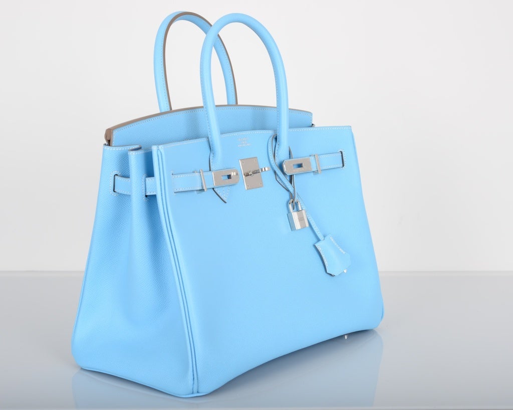 SPECTACULAR HERMES BIRKIN 35CM CANDY CELESTE AND MYKONOS EPSOM 35CM

As always, another one of my fab finds, LIMITED EDITION Hermes 35cm BIRKIN CANDY CELESTE WITH MYKONOS in beautiful EPSOM leather with palledium hardware

This bag is brand new