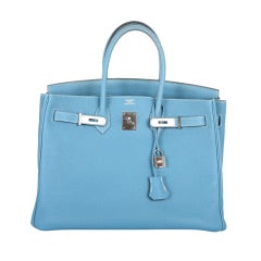 HERMES 35CM BIRKIN BAG BLUE JEAN TOGO THE BEST COLOR EVER