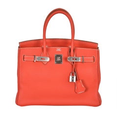 HERMES BIRKIN BAG 30cm 2 TONE SANGUINE with WHITE ECLAT STUNNING