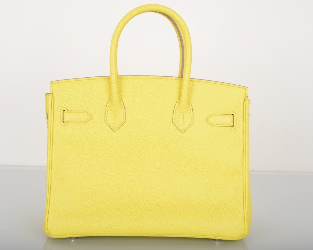 NEW YELLOW HERMES BIRKIN BAG 30CM GORGEOUS LIME SOUFRE EPSOM W P at 1stdibs