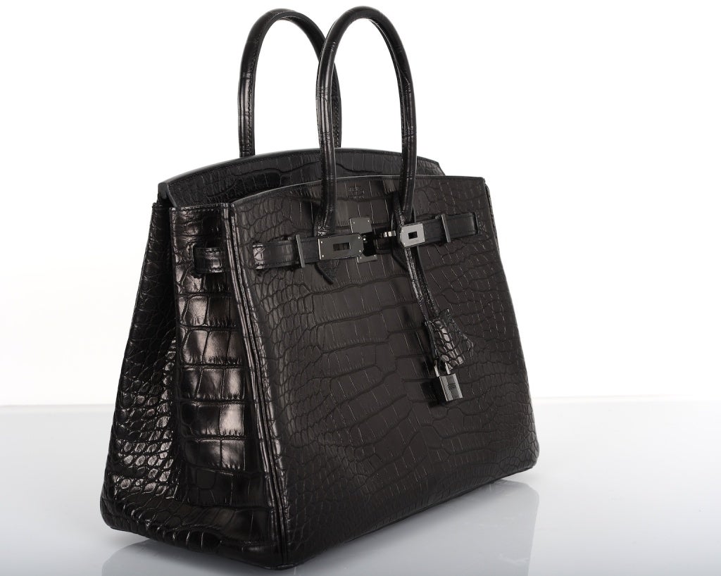 Wow! Bag Limited Hermes Birkin Bag Black Matte So Black Croc In New Condition In NYC Tri-State/Miami, NY