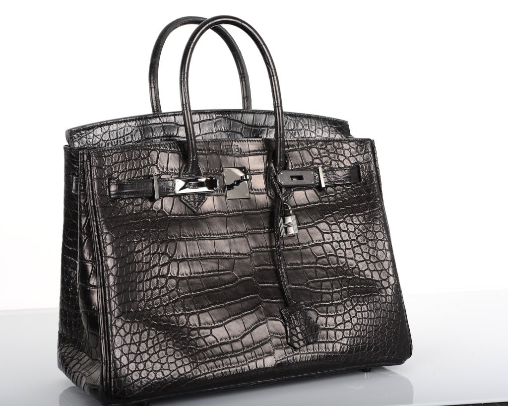 Wow! Bag Limited Hermes Birkin Bag Black Matte So Black Croc 3