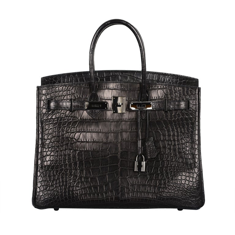Wow! Bag Limited Hermes Birkin Bag Black Matte So Black Croc