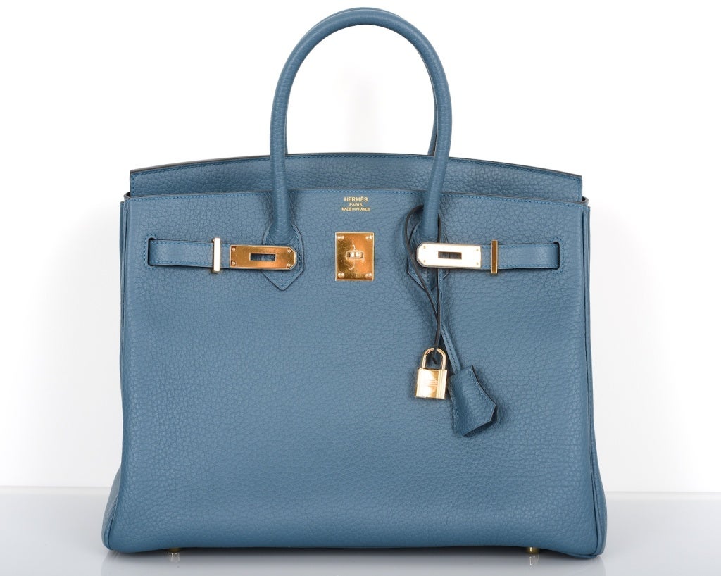 NEW COLOR HERMES 35CM BIRKIN BAG BLUE TEMPETE SIMPLY THE BEST WITH GOLD HARDWARE

As always, another one of my fab finds, Hermes 35cm Birkin Bag in a beautiful BLUE TEMPETE A fabulous new color with gold hardware its breathtakingly gorgeous.