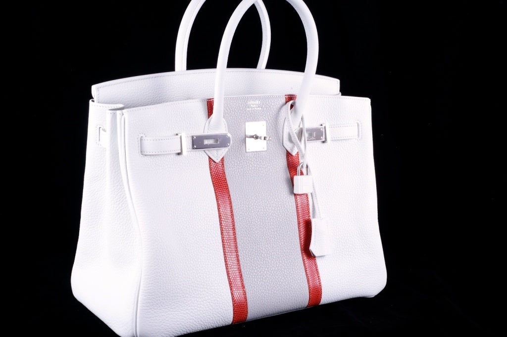 Limited Edition Hermes Birkin Bag White Club 35Cm Tri Color! at ...