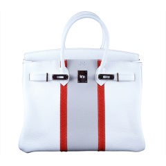 Limited Edition Hermes Birkin Bag White Club 35Cm Tri Color!