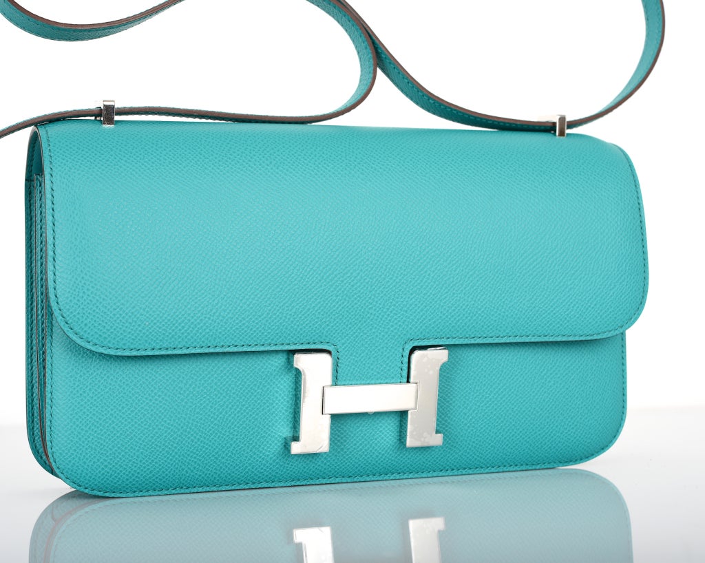 THE \u0026quot;IT\u0026quot; BAG HERMES CONSTANCE ELAN BLUE PAON W PALLADIUM EPSOM at ...