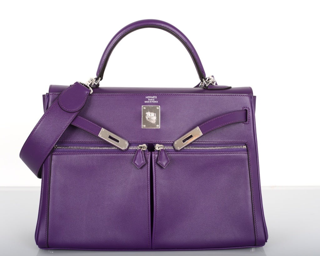 Insane New Color Hermes Kelly 35Cm Lakis In Ultra Violet Stunner!

As always, another one of my fab finds, IMPOSSIBLE Hermes 35cm KELLY LAKIS BAG IN GORGEOUS NEW ULTRA VIOLET color WITH amazing all leather WIDE shoulder strap simply to die!