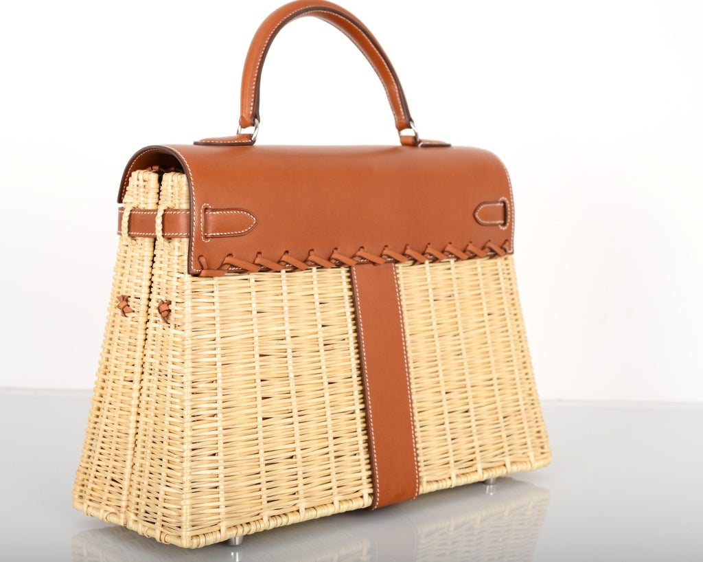 AS ALWAYS, ANOTHER ONE OF MY FAB FINDS,  HERMES  PICNIC KELLY 35CM GORGEOUS LIMITED PRODUCTION PICNIC KELLY.

INSANE BARANIA AND WICKER WITH INCREDIBLE PALLADIUM HARDWARE !!!
THIS BAG WILL TAKE YOUR BREATH AWAY! A UNIQUE MASTERPIECE!

IF THERE