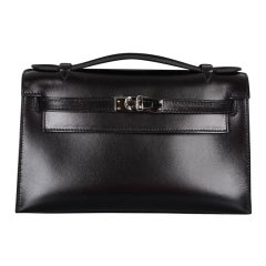 Hermes Kelly Pochette Handbag Limited Edition So Black
