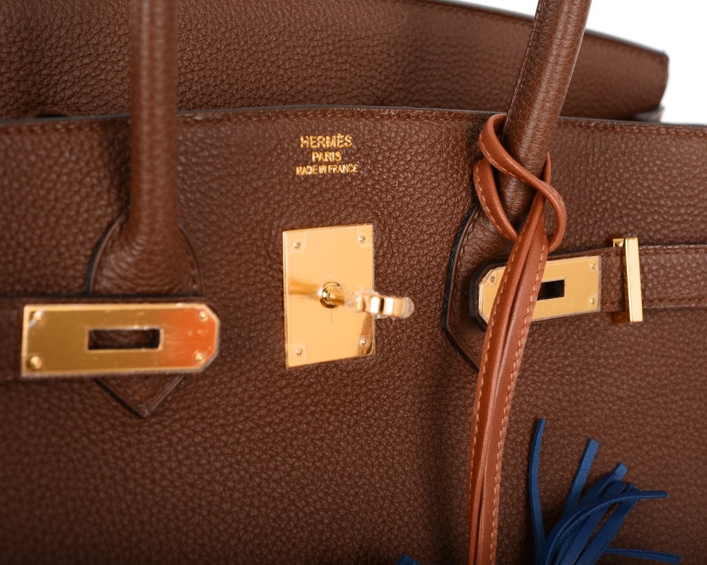 DELISH HERMES BIRKIN BAG 35CM BRULEE CHOCOLATE 35CM GOLD HW For Sale 2