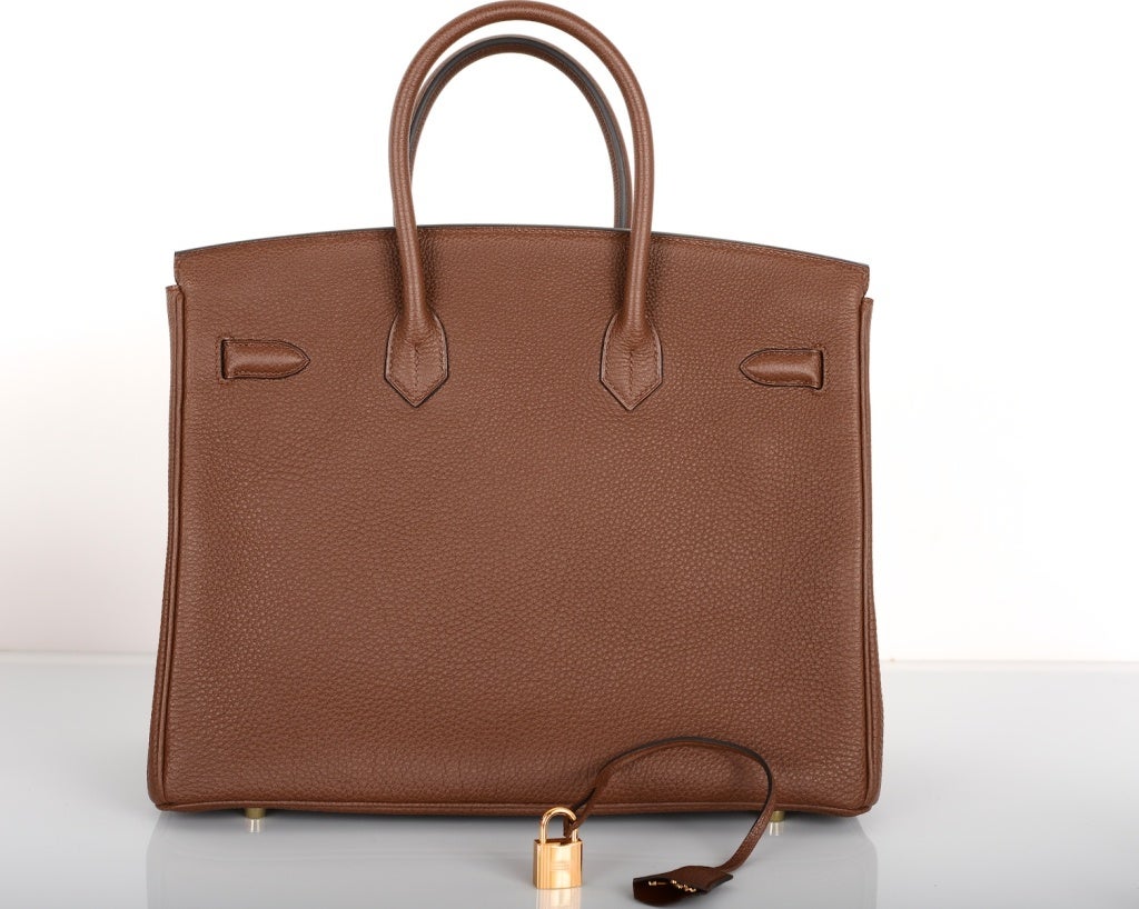 DELISH HERMES BIRKIN BAG 35CM BRULEE CHOCOLATE 35CM GOLD HW For Sale 3