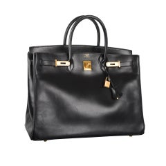 URBAN LEGEND HERMES BIRKIN BAG 40cm BLACK BOX W GOLD HARDWARE