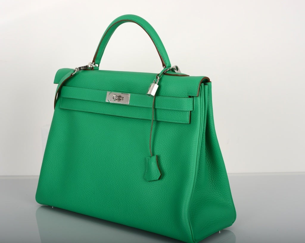 Women's Incredible New Color Hermes Kelly Bag 40Cm Menthe Mint Omg Color