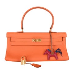 HERMES KELLY BAG JPG SHOULDER ORANGE WITH GOLD HARDWARE 42CM