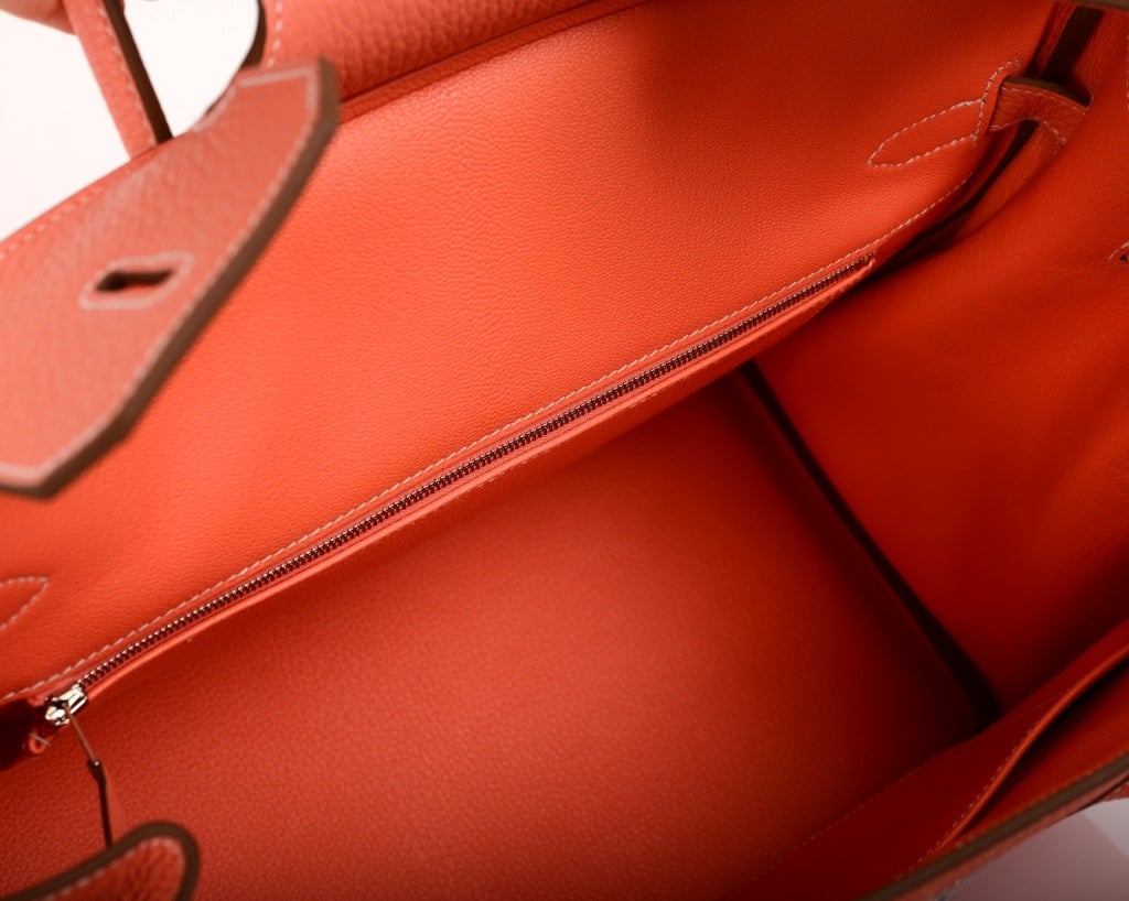 New Stunning Color Hermes Birkin Bag Crevette Gorgeous Phw 6