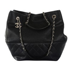 SPRING 2013 3K BLACK CHANEL TOTE "UP IN THE AIR" PERFORATED!