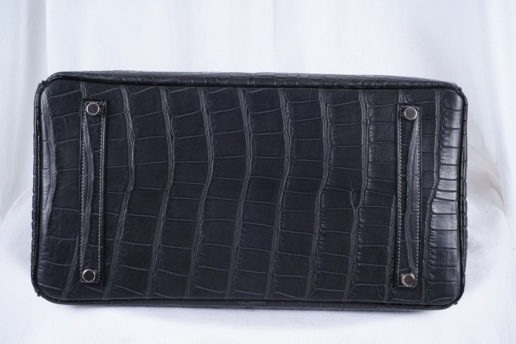 Hermes Birkin Bag 35cm SO Horseshoe Alligator Matte Graphite/Blk 3