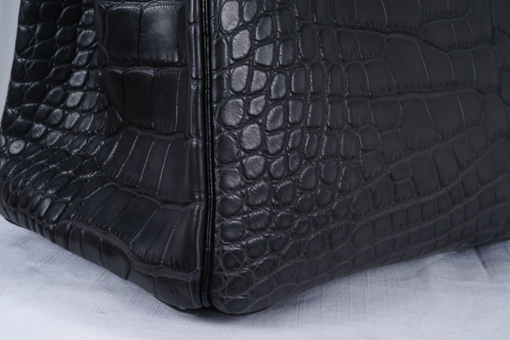 Hermes Birkin Bag 35cm SO Horseshoe Alligator Matte Graphite/Blk 5