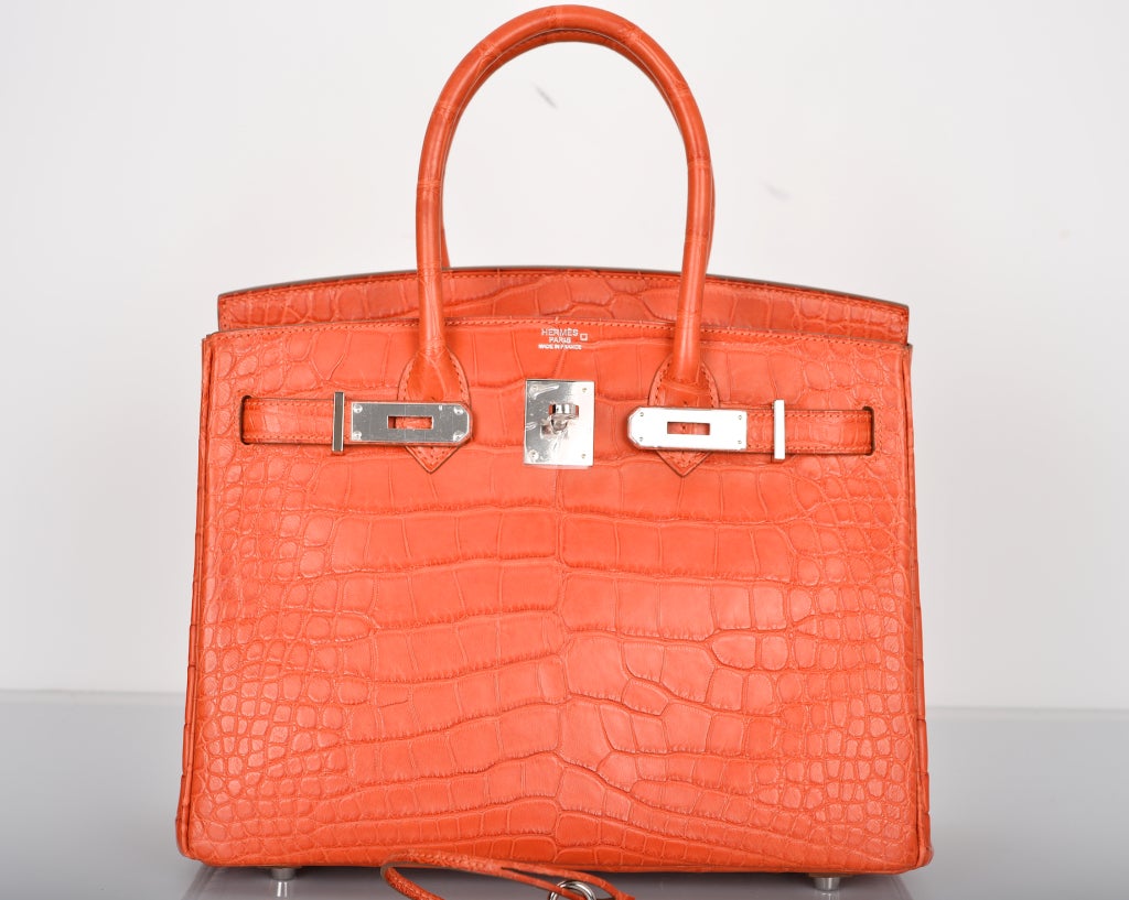 As Always..Perfection! Hermes 30Cm Birkin Bag In The Most Beautiful Sanguine Orange Matte Alligator. Beautiful Scales. Palladium Hardware.

The Bag Is Brand New, Comes With A Box And All The Accessories.

NOTE: **Buyer must contact us prior to