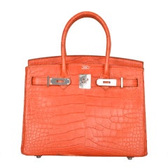 Hermes Birkin Bag 30cm Matte Sanguine Crocodile Palladium Hw