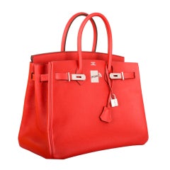 New Candy Color! Hermes Birkin Bag 35cm Red Rouge Casaque Pal Hw
