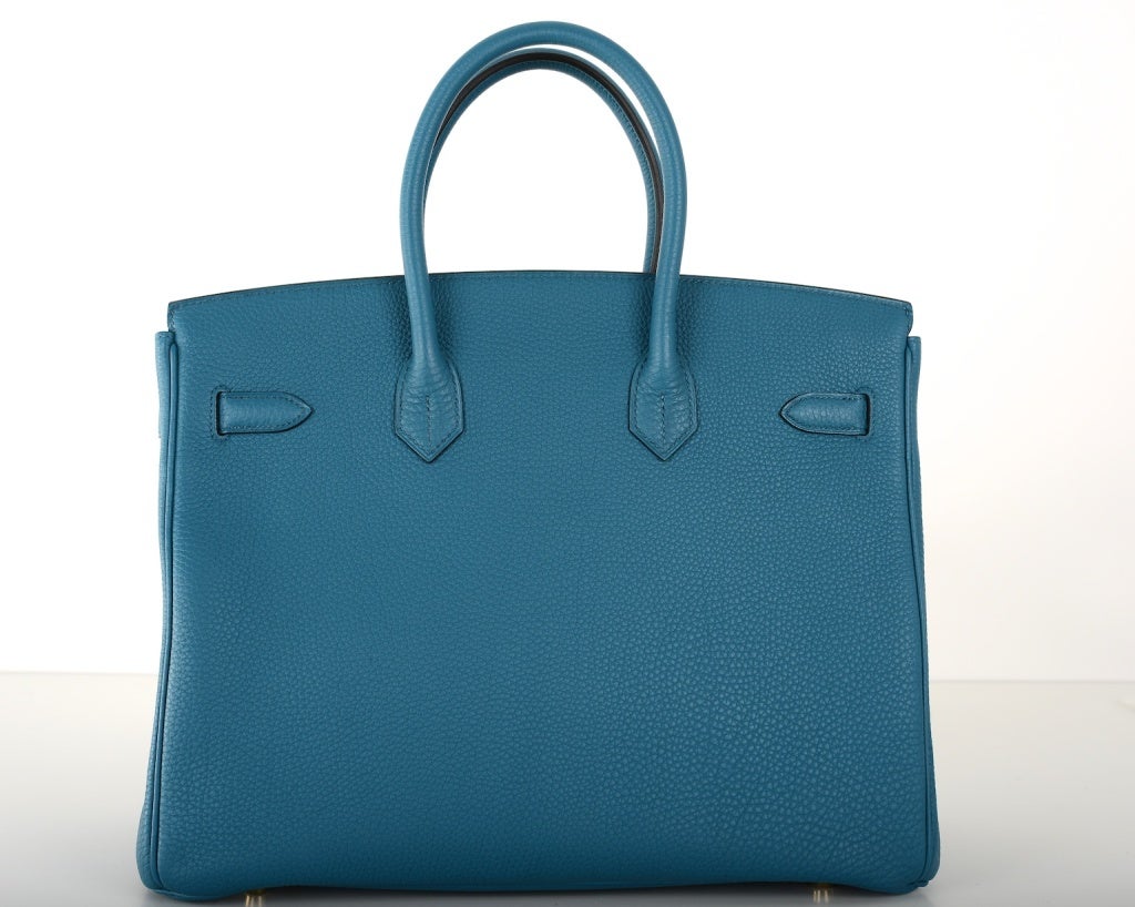 NEW COLOR HERMES 35CM BIRKIN BAG BLUE COBALT WITH GOLD HW 2