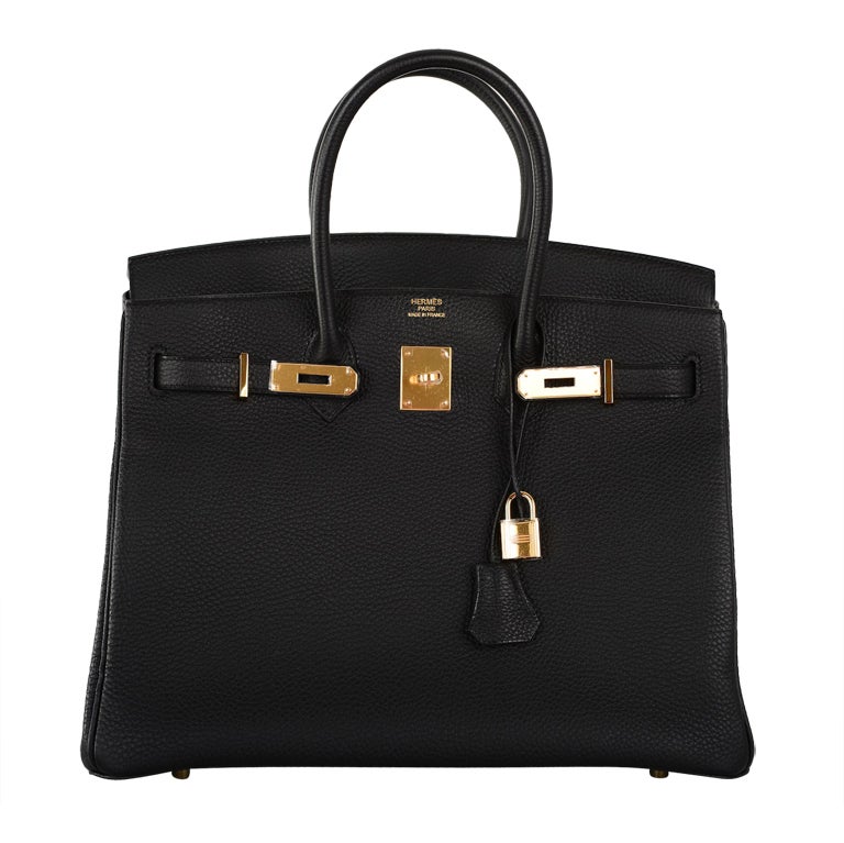 "NEW YORK FAVE" HERMES BIRKIN BAG 35CM BLACK TOGO GOLD HARDWARE