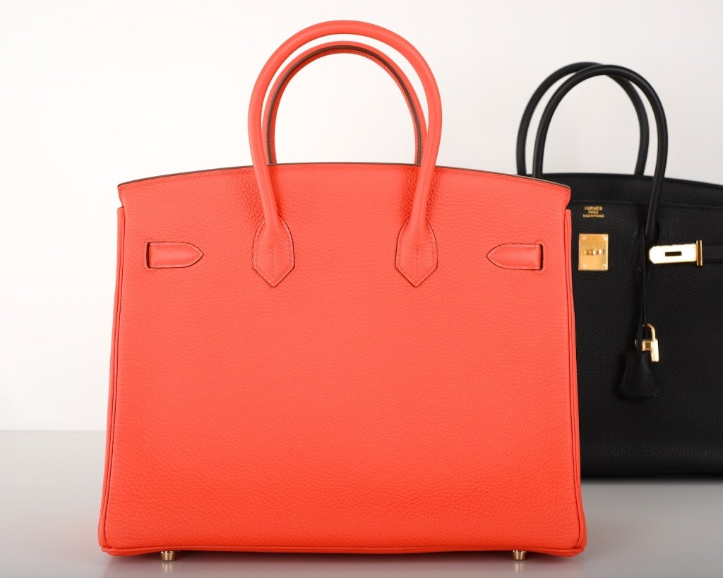 New Color! Hermes Birkin Bag 35cm Capucine With Gold Hardware at