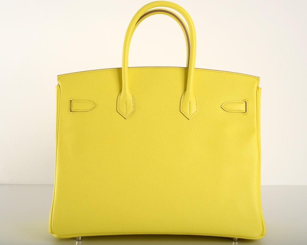 New Yellow Hermes Birkin Bag 35Cm Gorgeous Lime Soufre Epsom Pal 2
